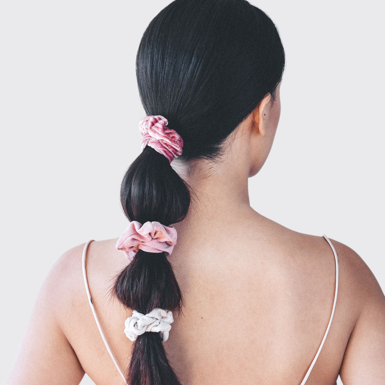 Alternative view of Blush & Mauve Velvet Scrunchies 5pc Set