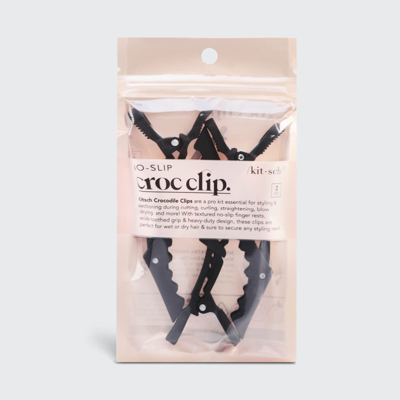 Alternative view of Black No-Slip Crocodile Clips 3pc Set