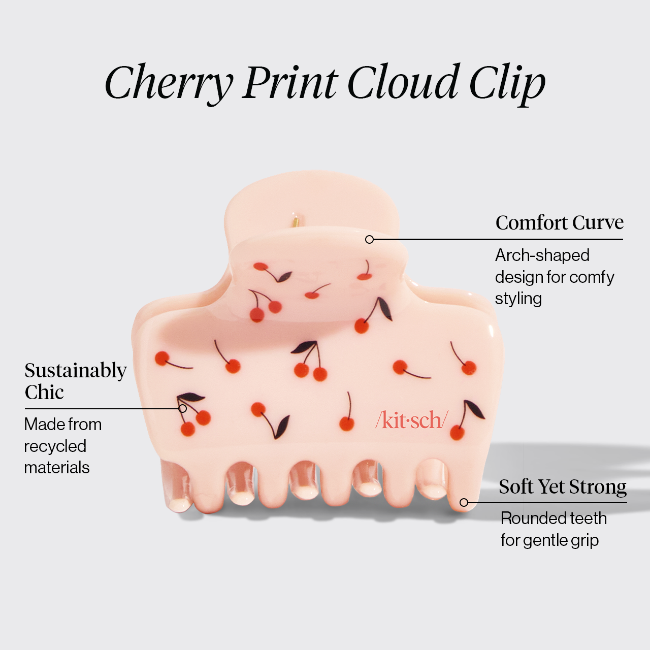 Alternative view of Cherry Print Cloud Claw Clip - Medium