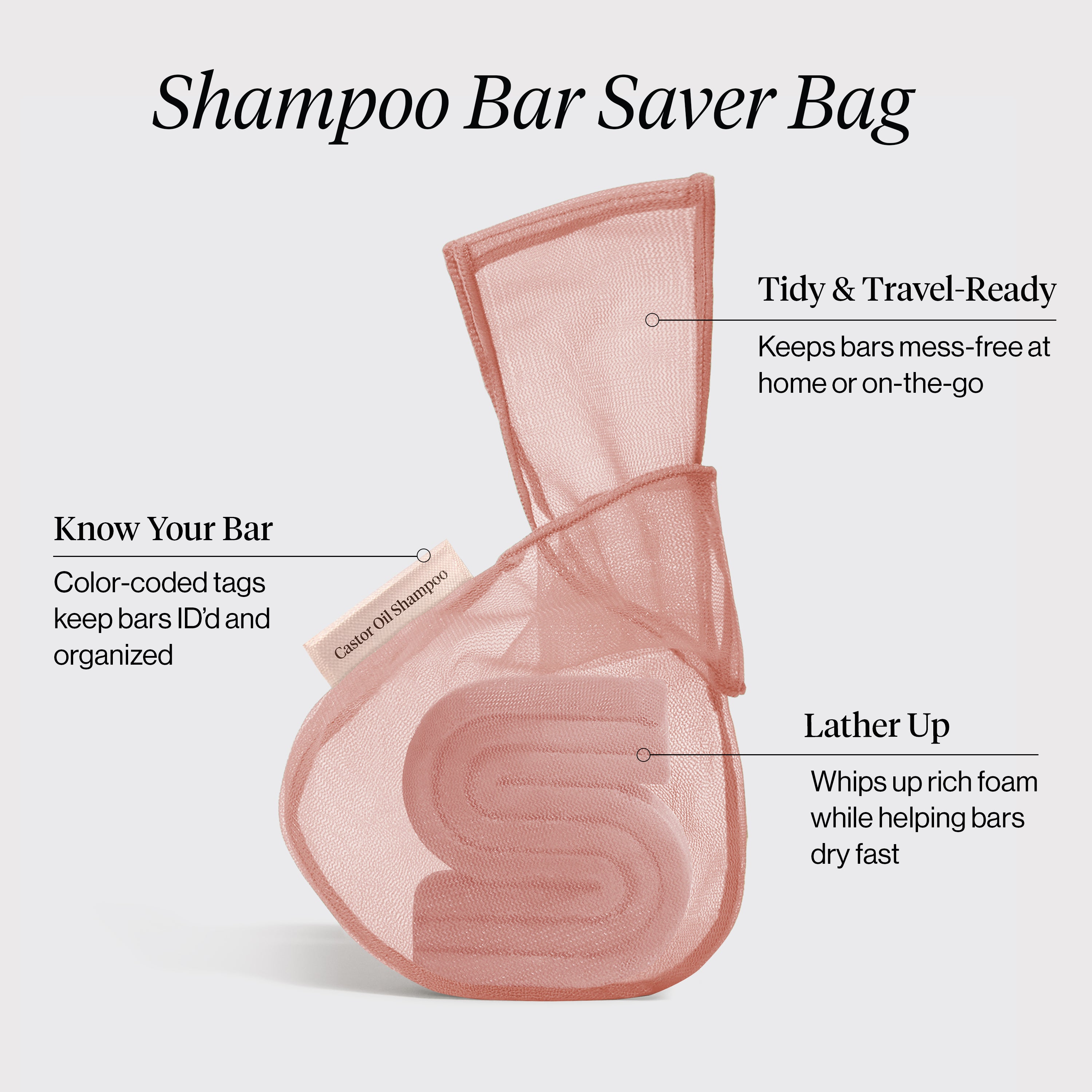 Alternative view of Castor Oil Shampoo Bar Saver Bag