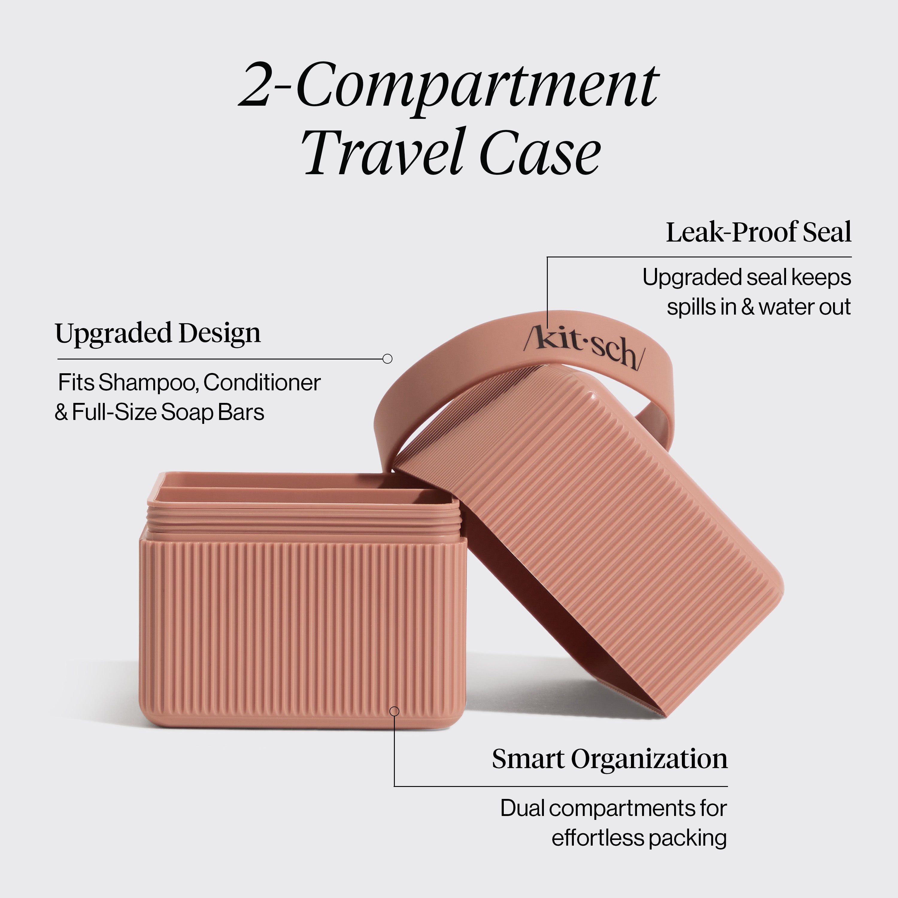 Alternative view of 2-Compartment Travel Case - Terracotta
