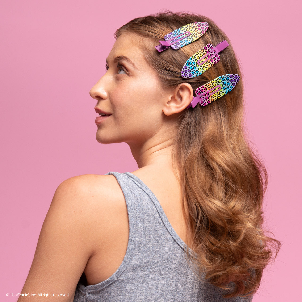 Alternative view of Lisa Frank x Kitsch XL Creaseless Clips in Rainbow Leopard