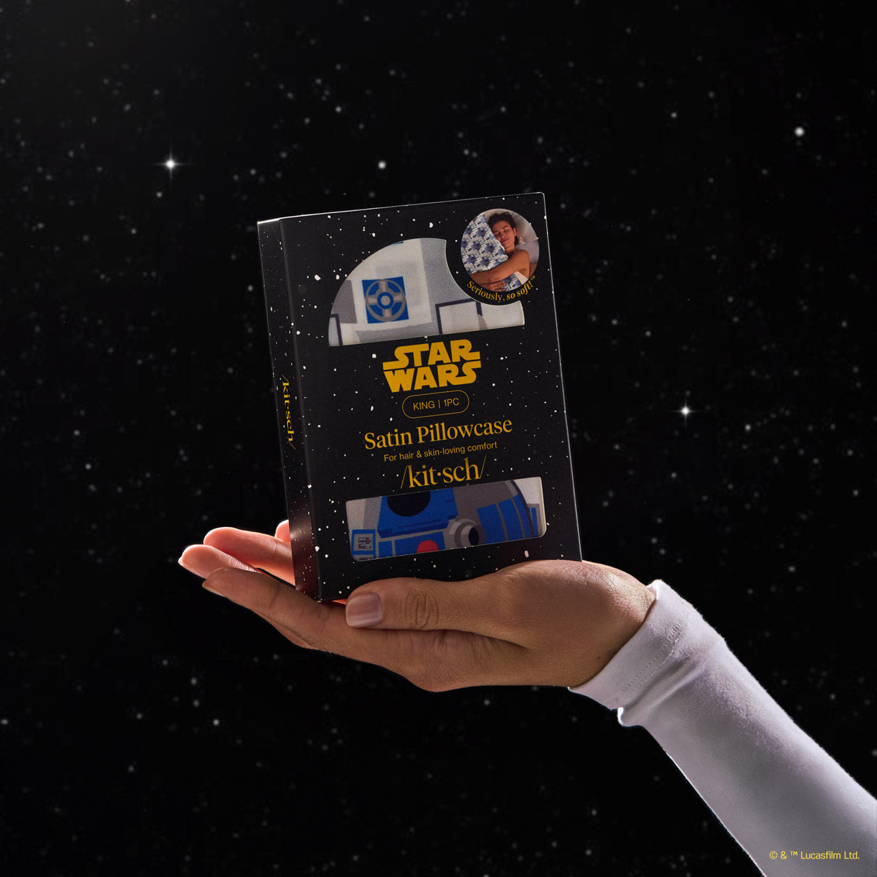 Star Wars & Kitsch Satin Pillowcase in R2-D2 & C-3PO - King - Image 3