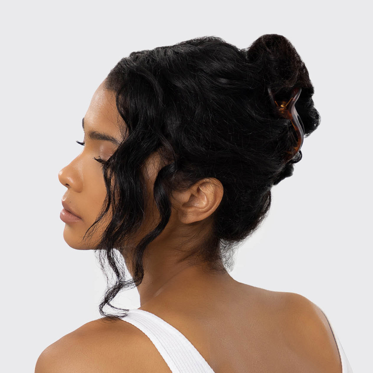 Black & Tort Curved Flat Lay Claw Clips 2pc Set - Image 5