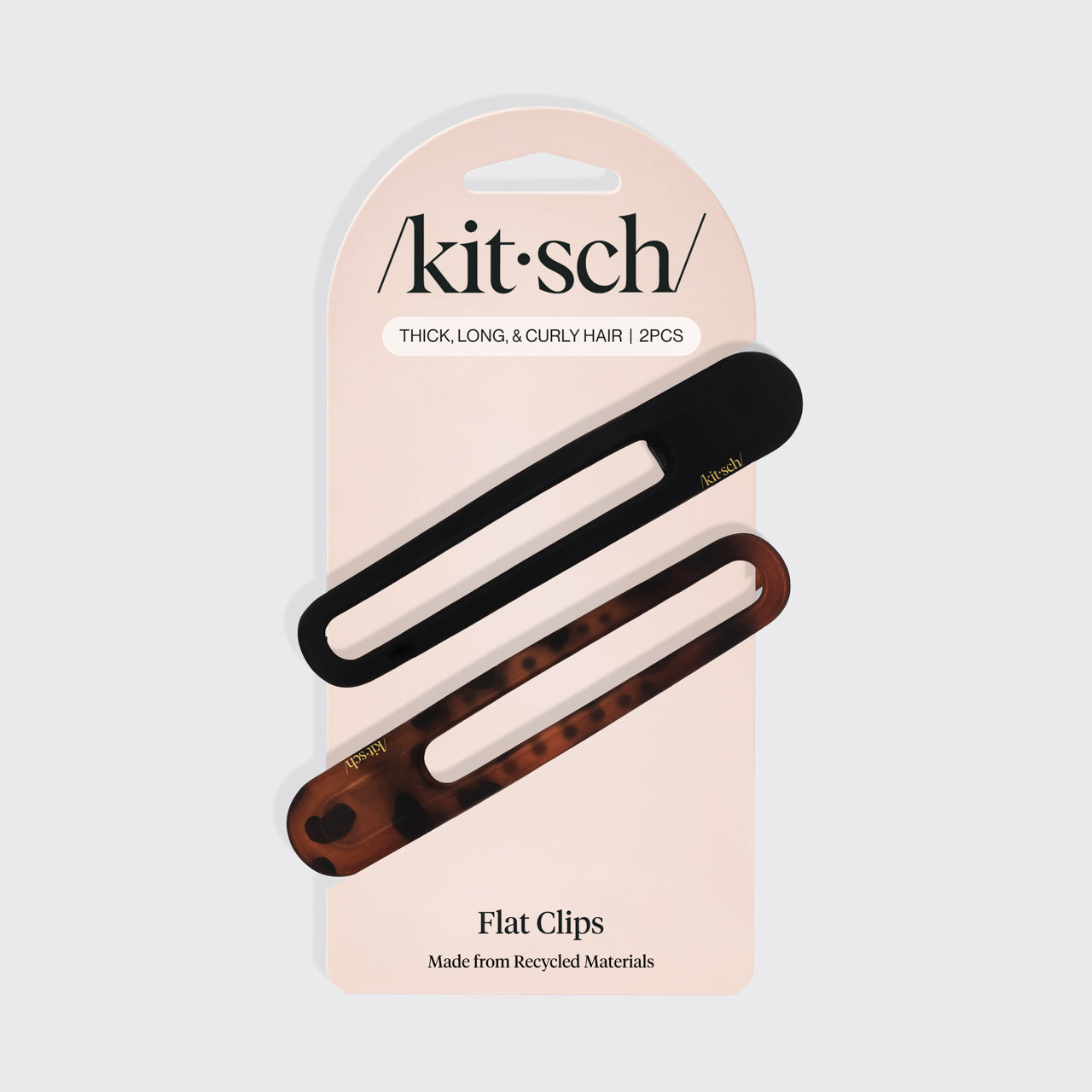 Black & Tort Curved Flat Lay Claw Clips 2pc Set - Image 3