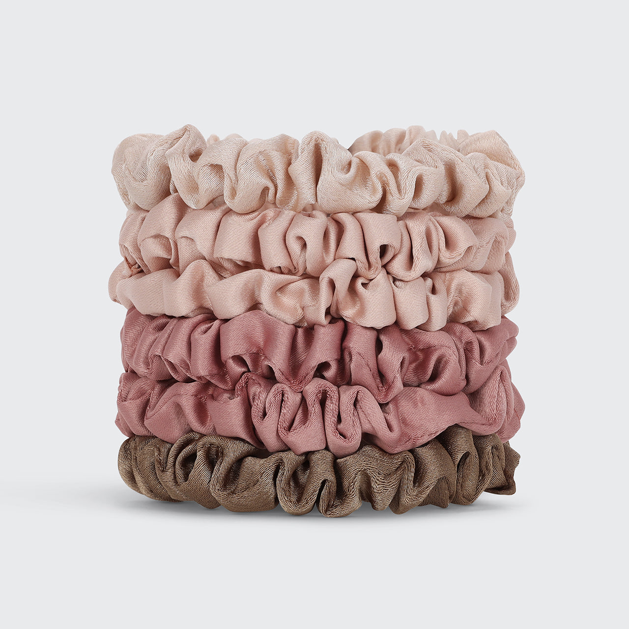 Terracotta Ultra Petite Satin Scrunchies 6pc Set - Image 3