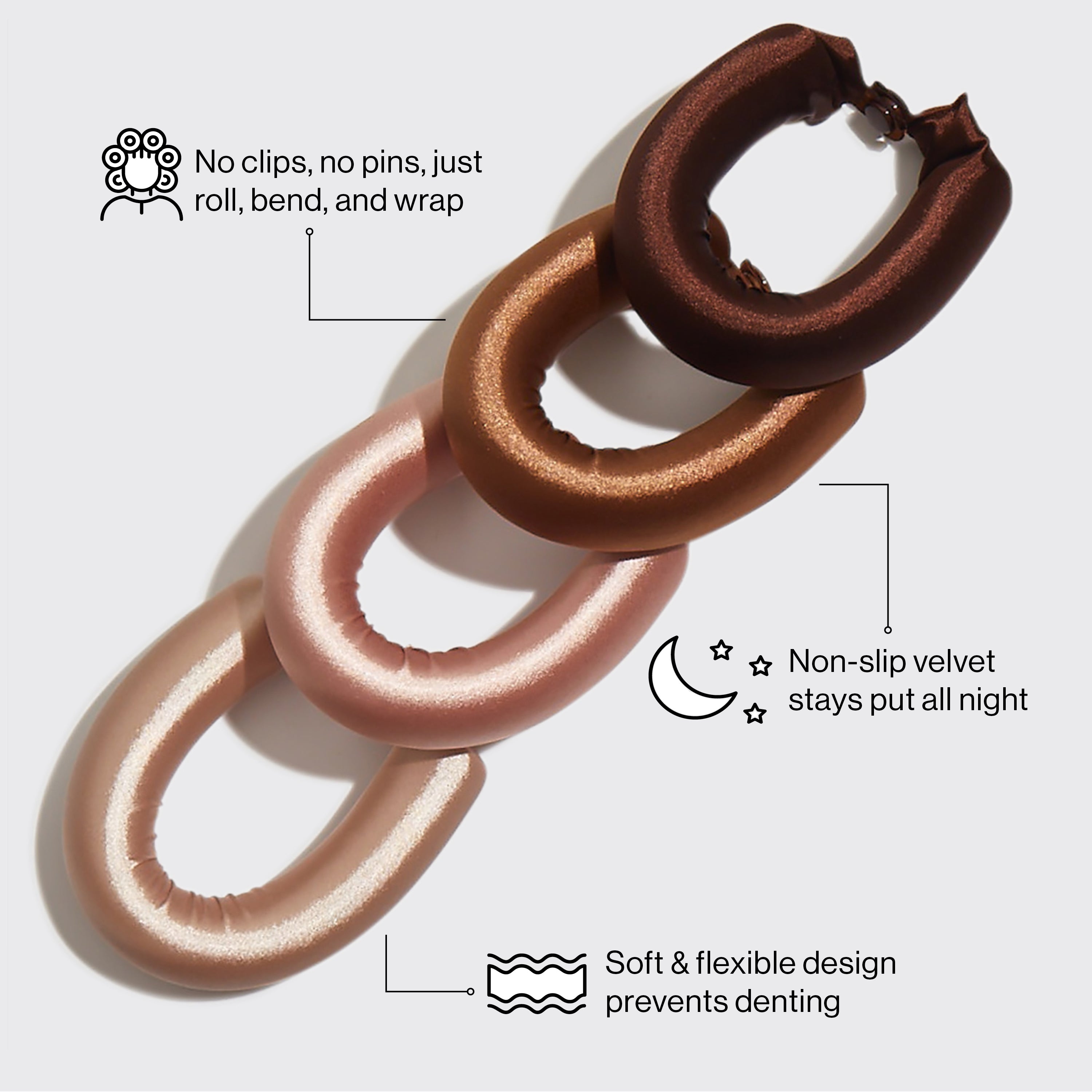 Rosewood Jumbo Satin Flexi Rods 4pc Set - Image 3