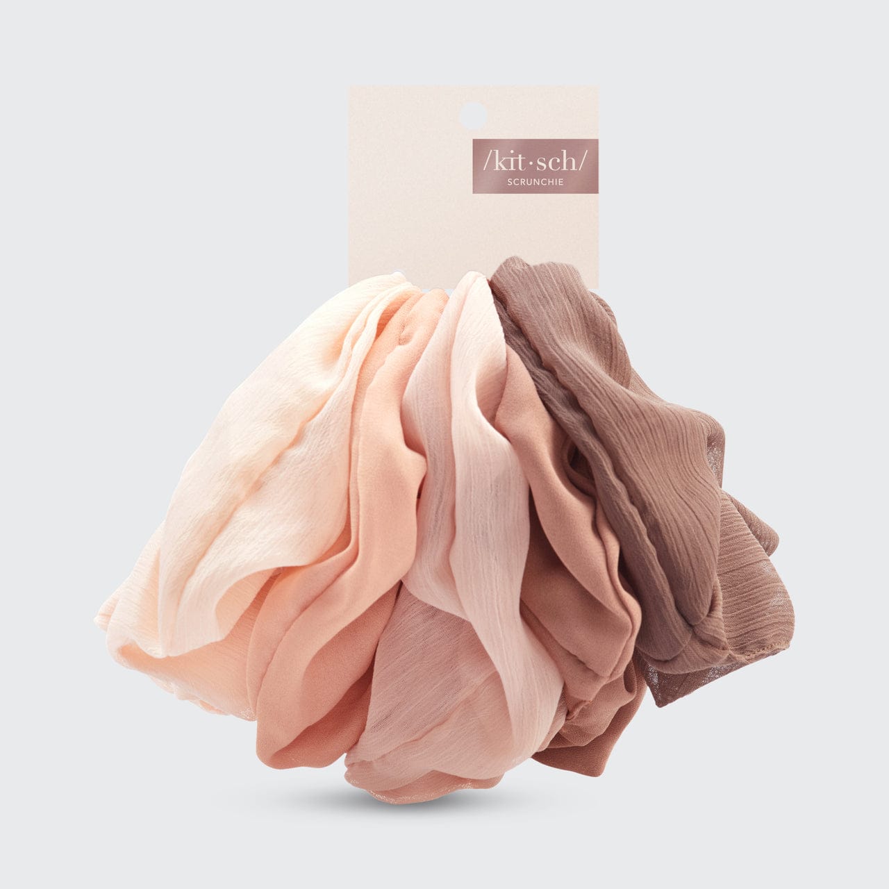 Crepe Scrunchies 5pc- Terra Cotta - Image 4