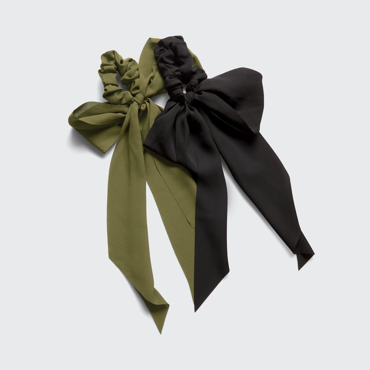 Crepe Scarf Scrunchies 2pc- Moss - Image 3