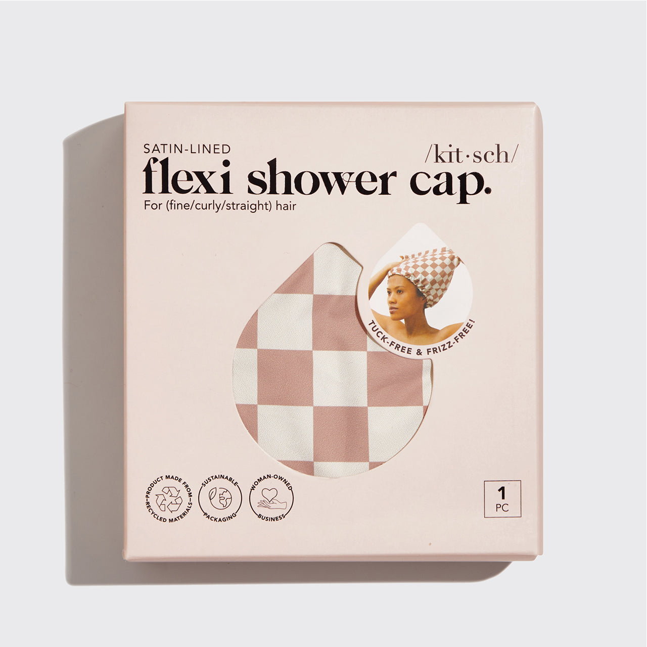 Satin Lined Flexi Shower Cap + XL Hair Towel Bundle - Image 4