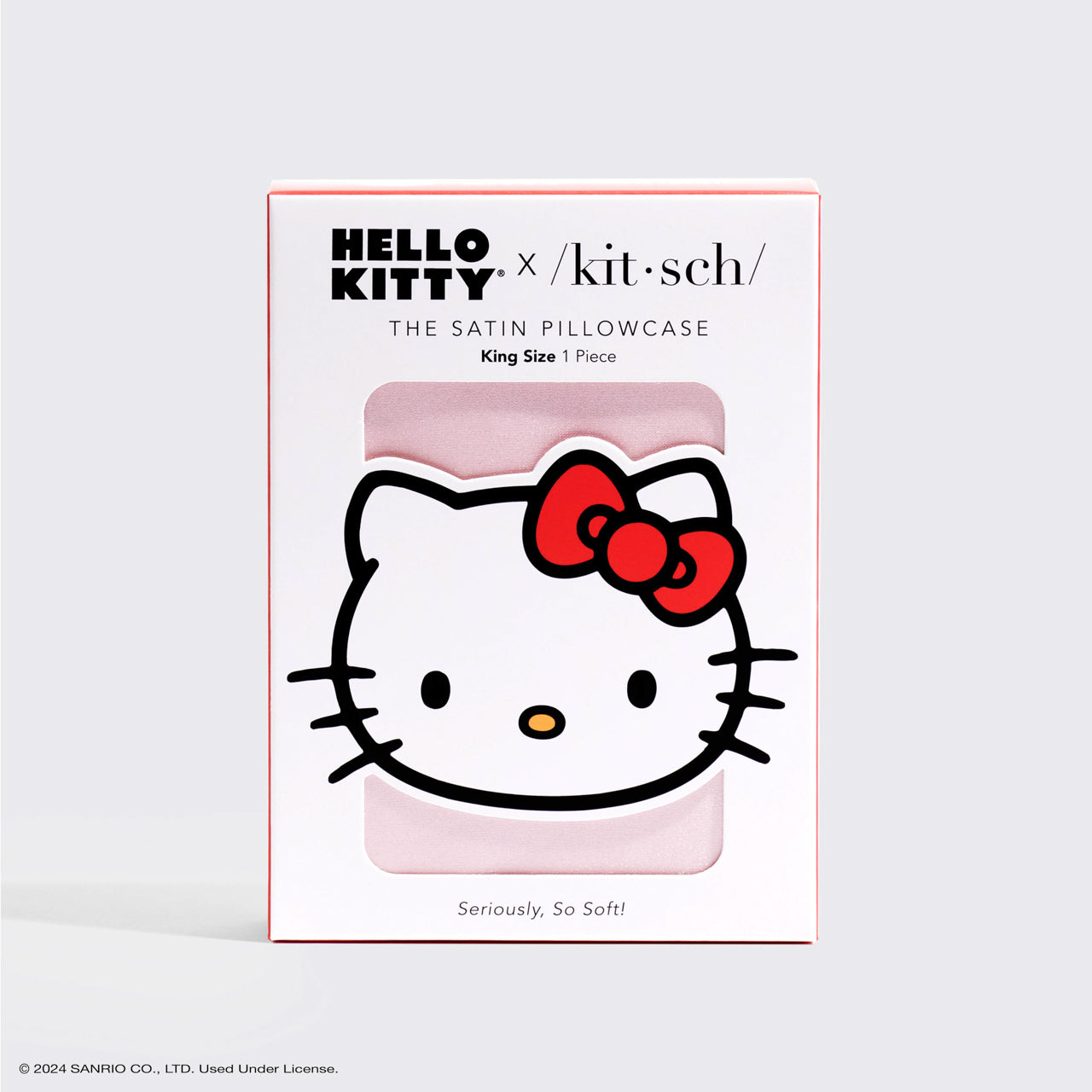 Kitsch x Hello Kitty Satin Pillowcase in Pink Hello Kitty Face - King - Image 3