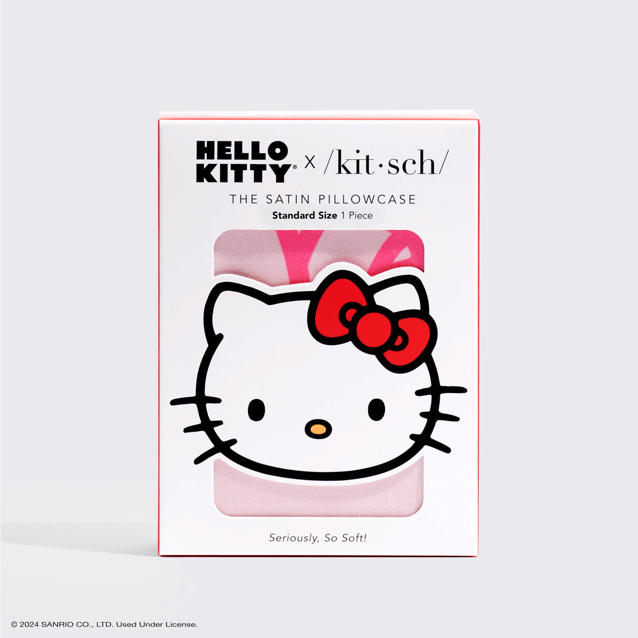 Kitsch x Hello Kitty Satin Pillowcase in Pink Hello Kitty Faces - Image 3