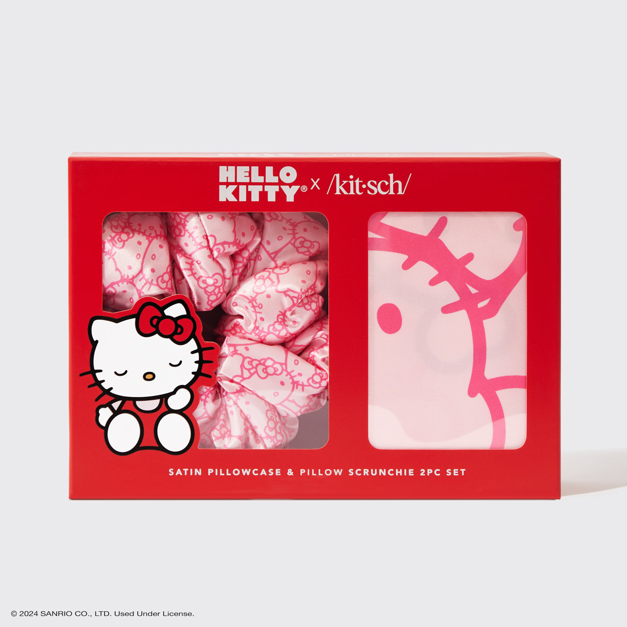Hello Kitty x Kitsch Satin Pillowcase & Pillow Scrunchie 2pc Set - Image 3