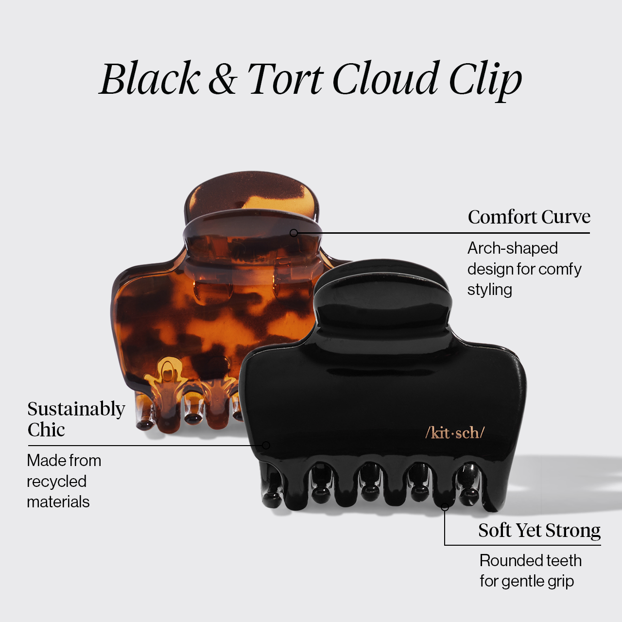 Alternative view of Black & Tort Cloud Claw Clips 2pc Set