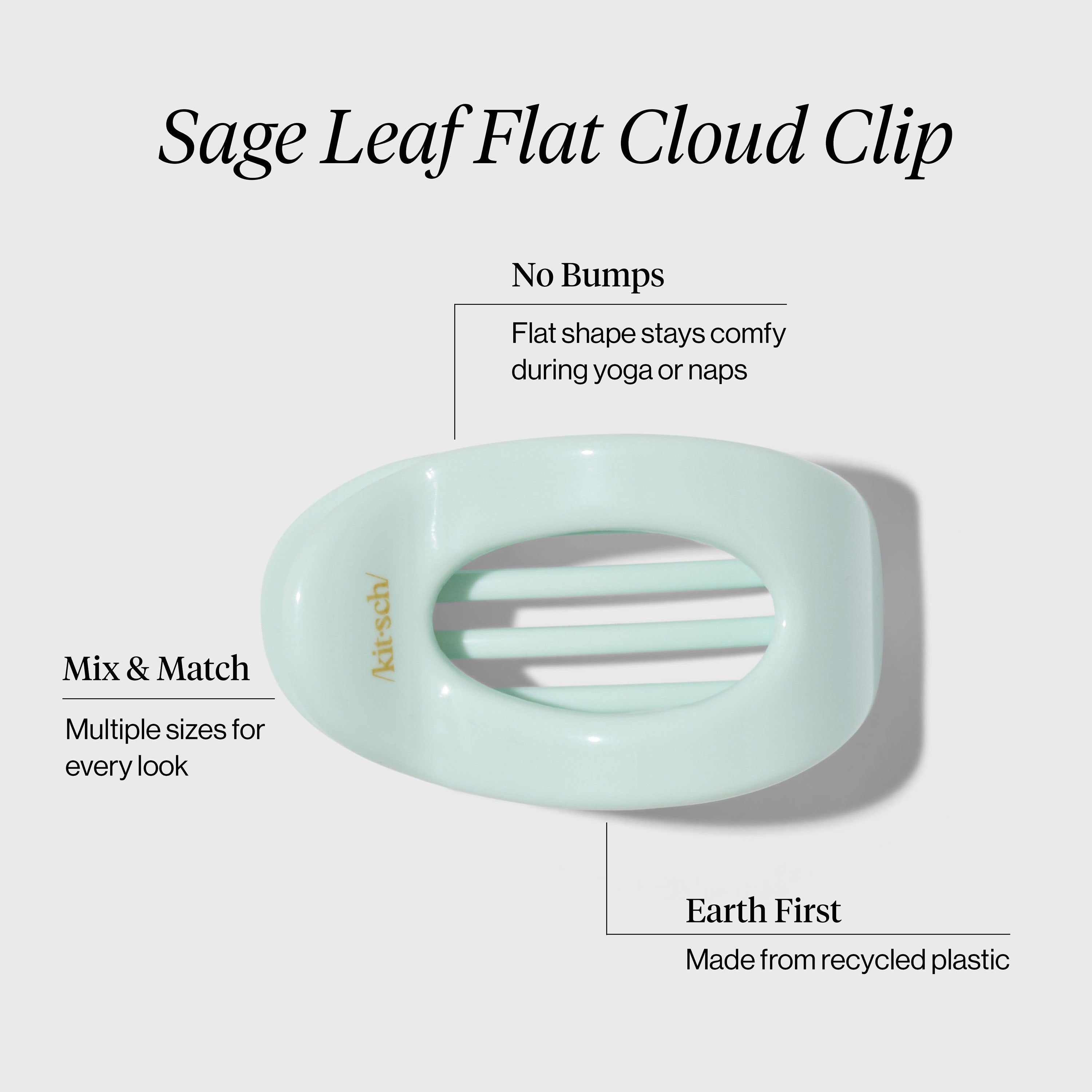 Alternative view of Sage Leaf Flat Cloud Clip - Small