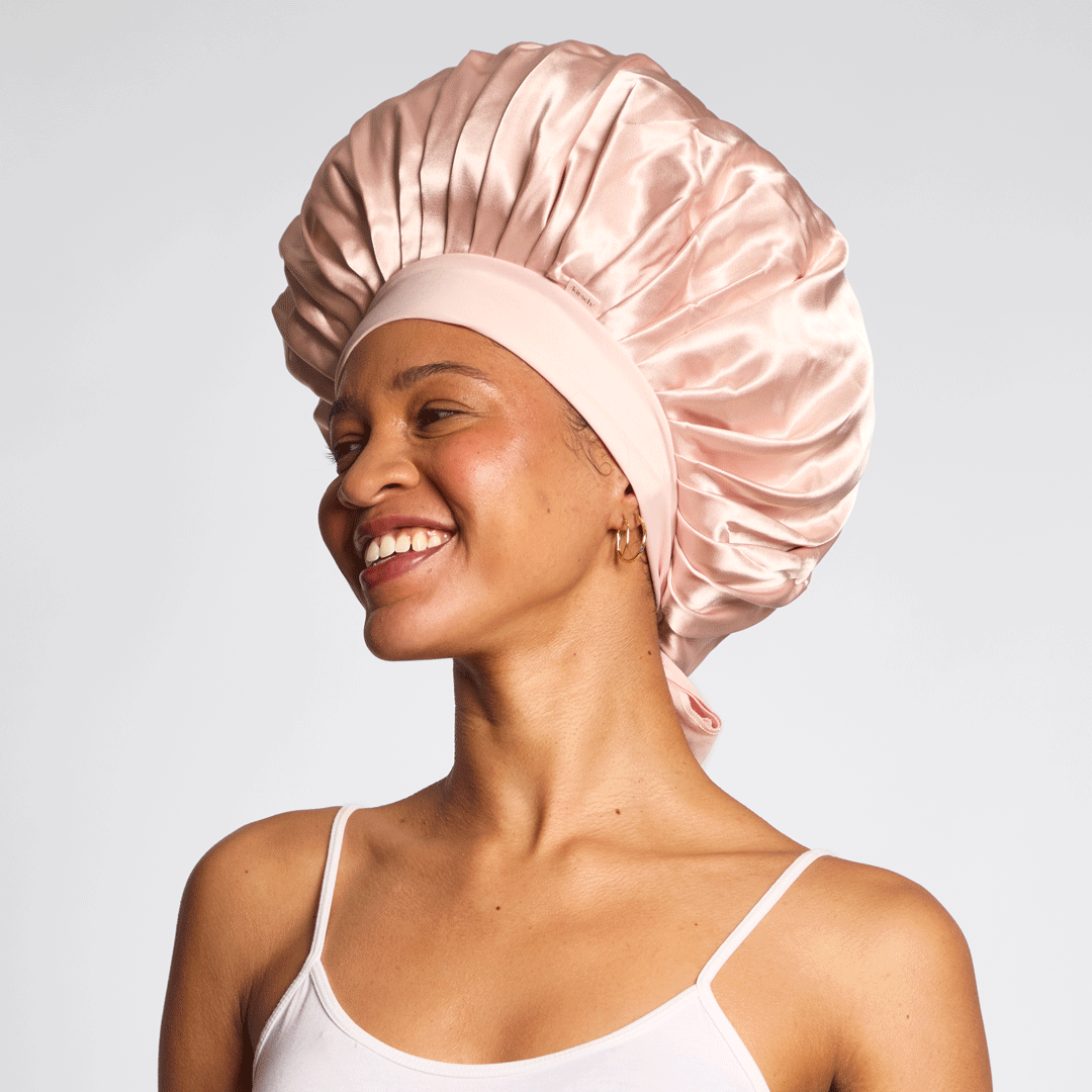 Blush Oversized Satin Bonnet - Image 3