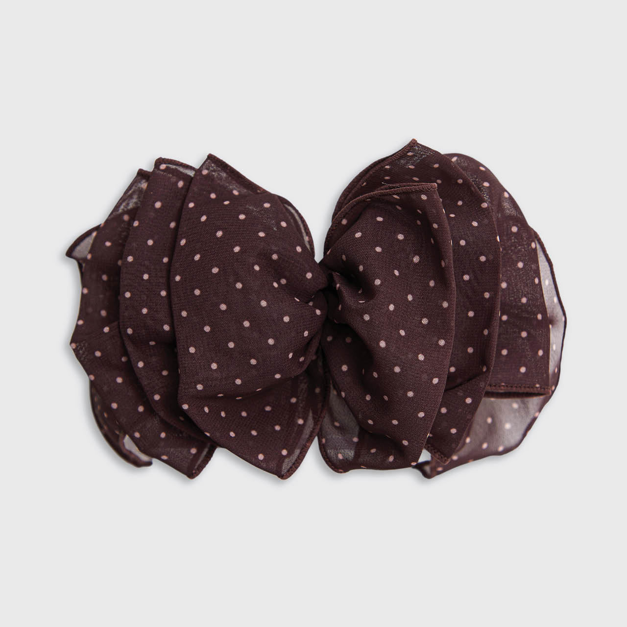 Alternative view of Recycled Chiffon Polka Dot Bow Barrette