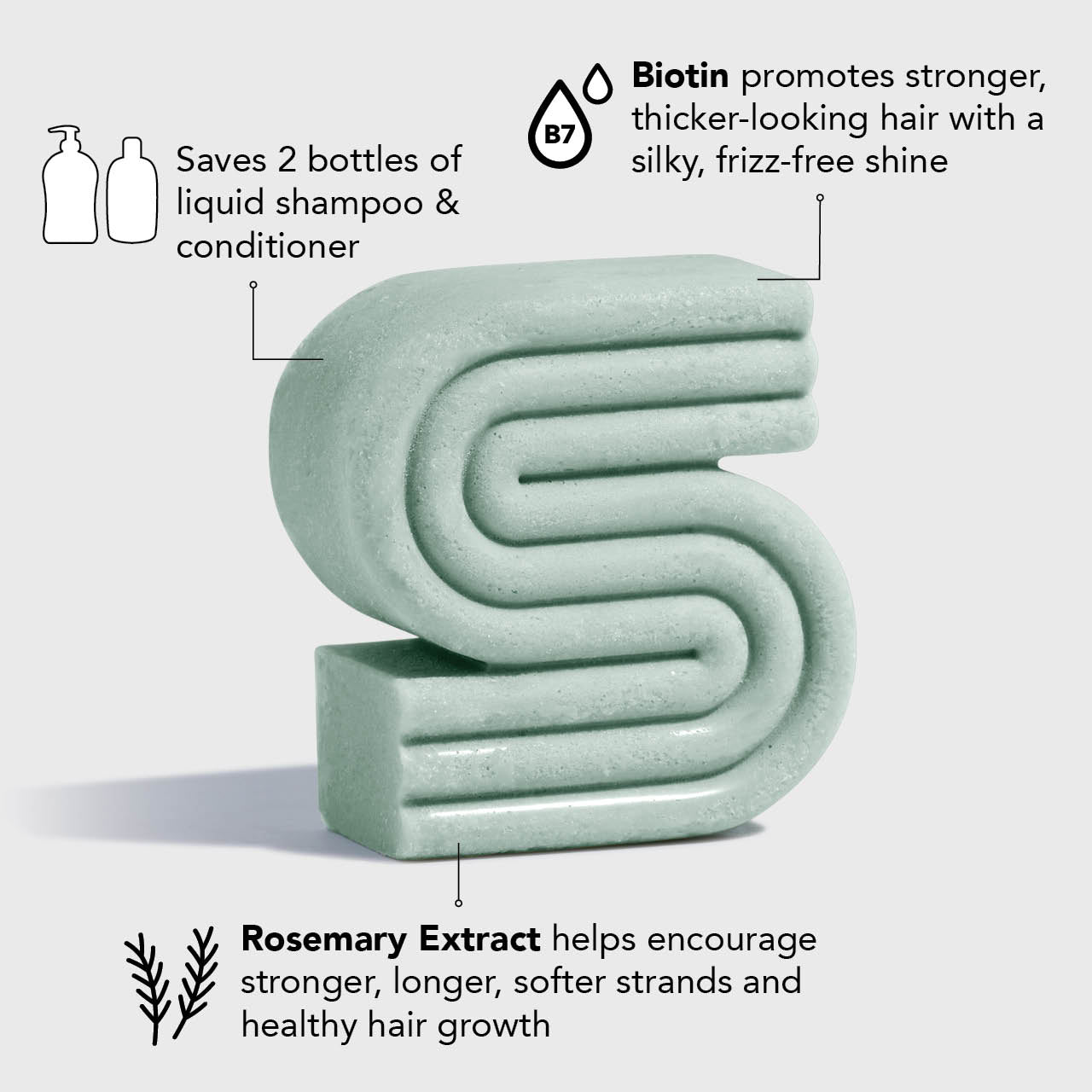 Rosemary & Biotin Volumizing Shampoo & Conditioner Bar Combo - Image 3