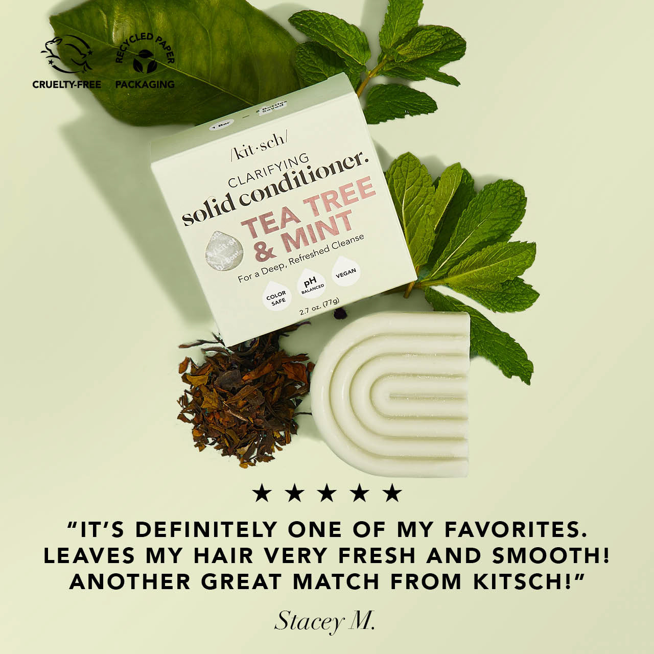 Tea Tree & Mint Clarifying Shampoo & Conditioner Bar Combo - Image 4